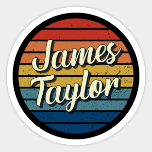 James Taylor Vintage Retro Circle Sticker